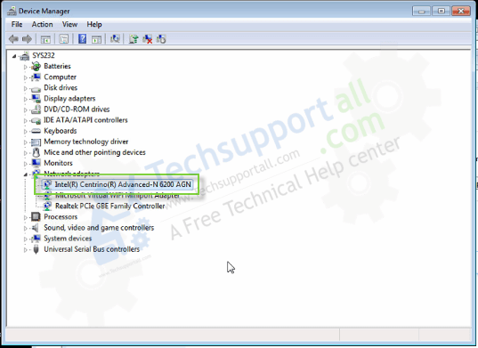 check the device manager for installed driver
