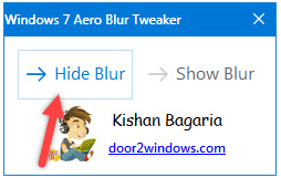 Windows 7 Aero Blur tweaker