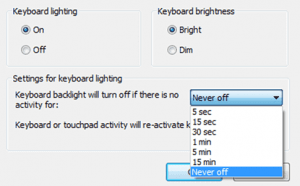 Adjust keyboard light
