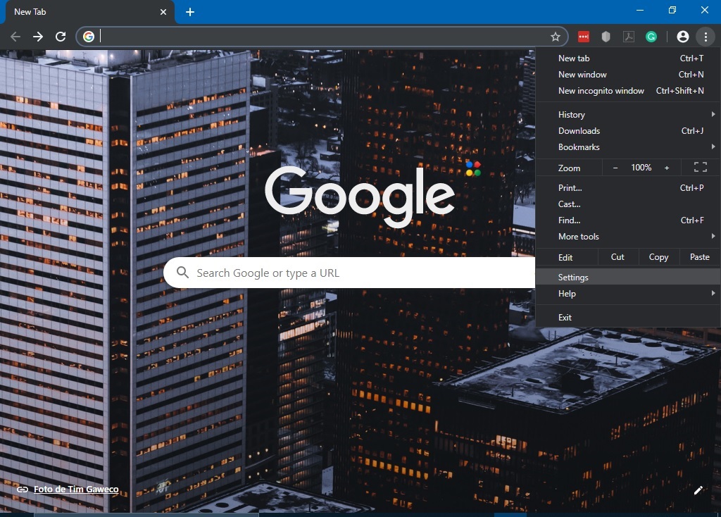 Display google search engine in Chrome browser