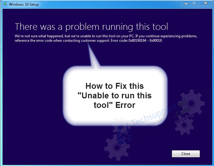 there was a problem in running this tool