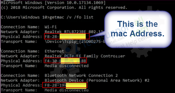Mac address find command