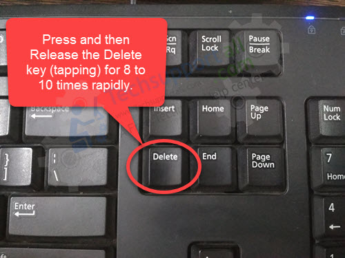 Open bios settings by pressing delete key