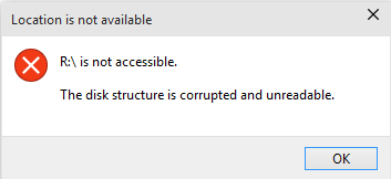 USB drive not accessible error