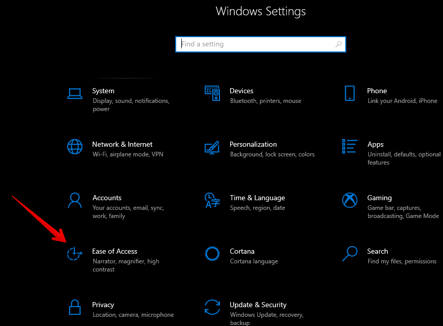 windows 10 settings