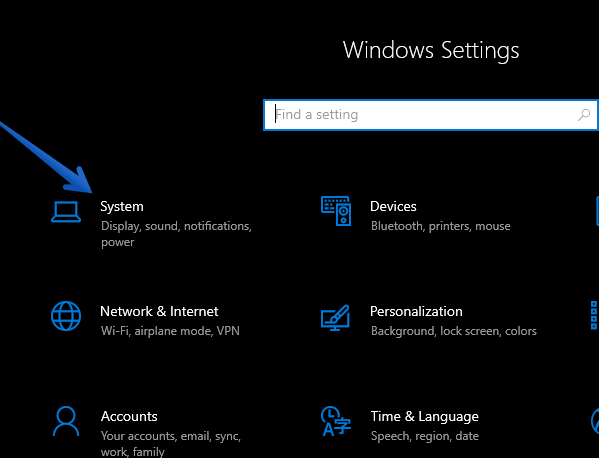 windows 10 settings