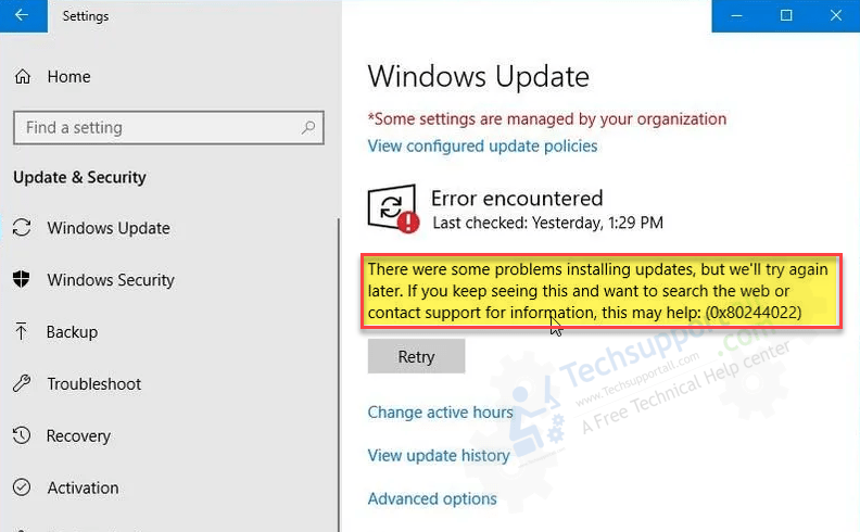 Fix 0x80244022 Windows update error with update assistant