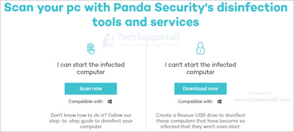 Panda disinfection tool - online cloud scanner