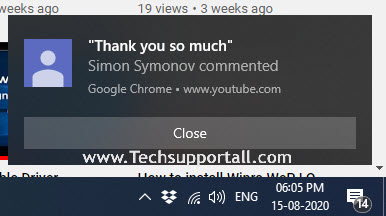 Notification from chrome