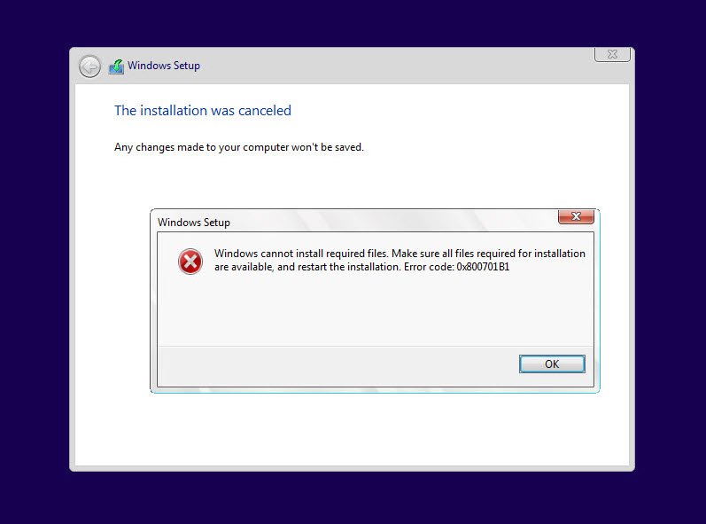 how to fix windows 10 installation error