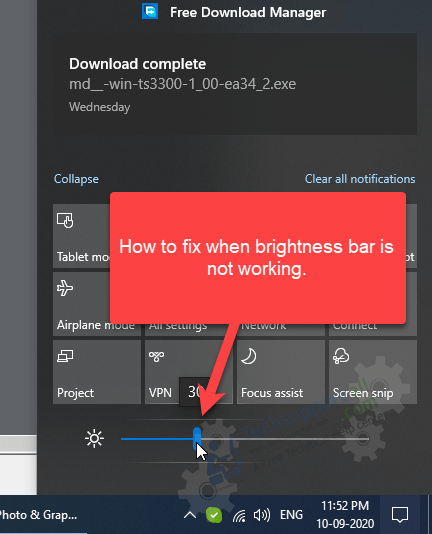 brightness level is not working