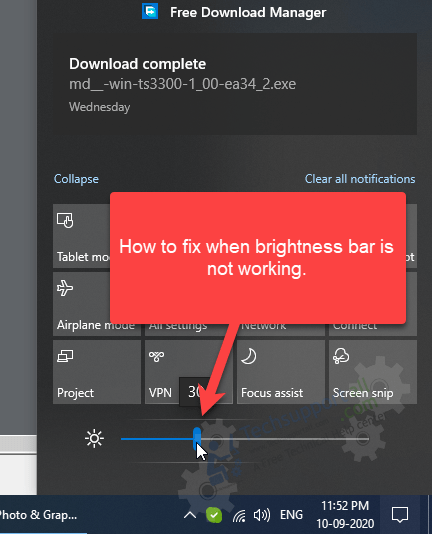 screen brightness not changing