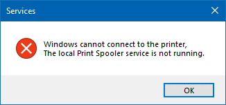 Print spooler service is not running error