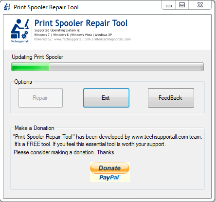 repairing print spooler service