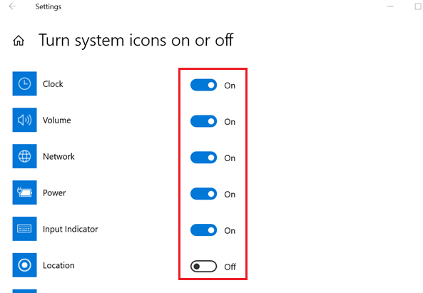 system icons