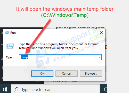 windows main temp folder
