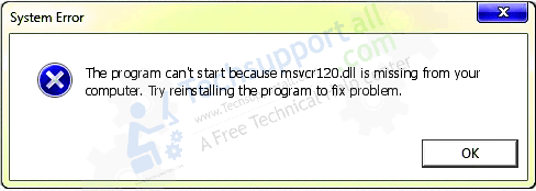 msvcr120.dll is missing