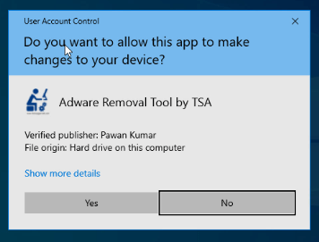 Adware Removal Tool UAC