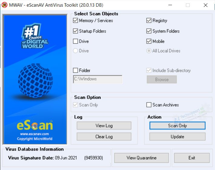 eScan Portable antivirus toolkit to rescue infected PC - MWAV