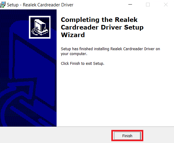 Realtek card reader driver finished