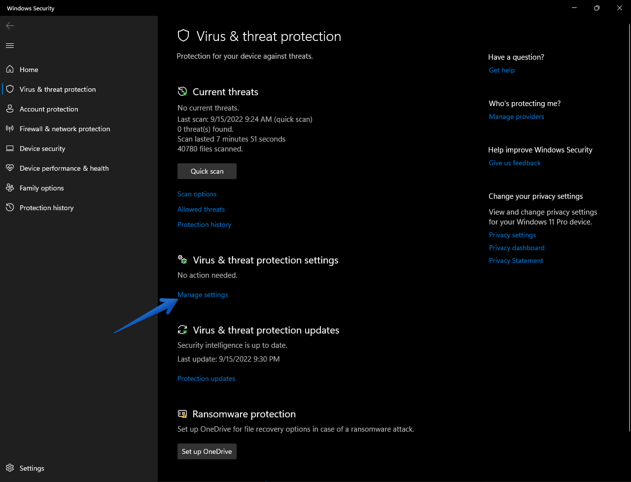 disable windows defender windows 11 step 3