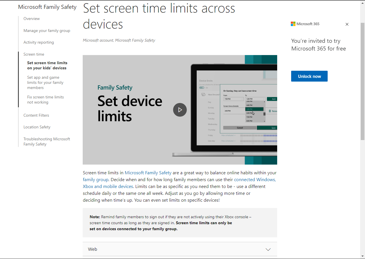 Limit screen time across devices