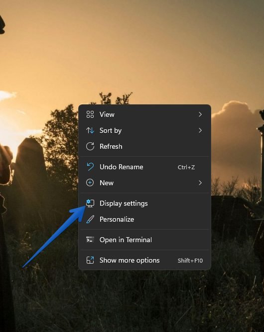 Open display settings

