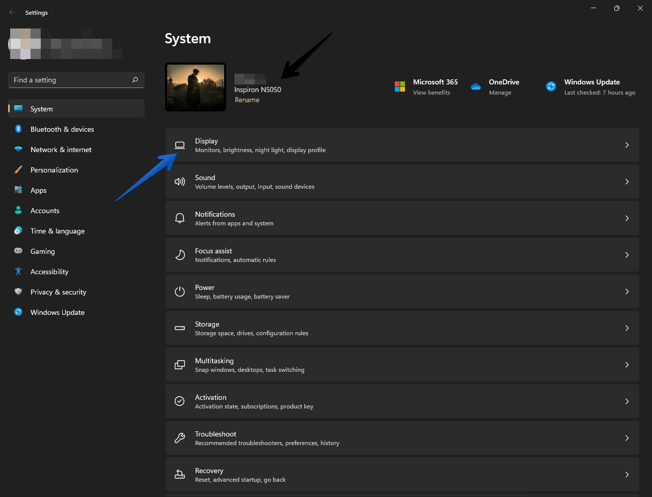 Open Display Settings