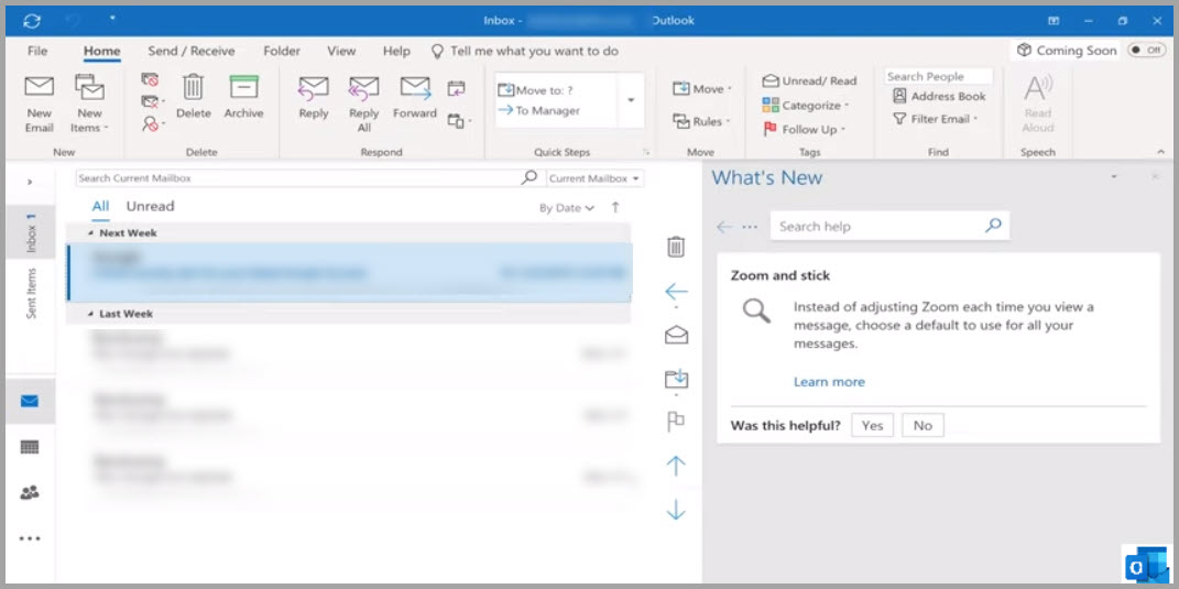 Outlook 365 Windows email client for businesses.