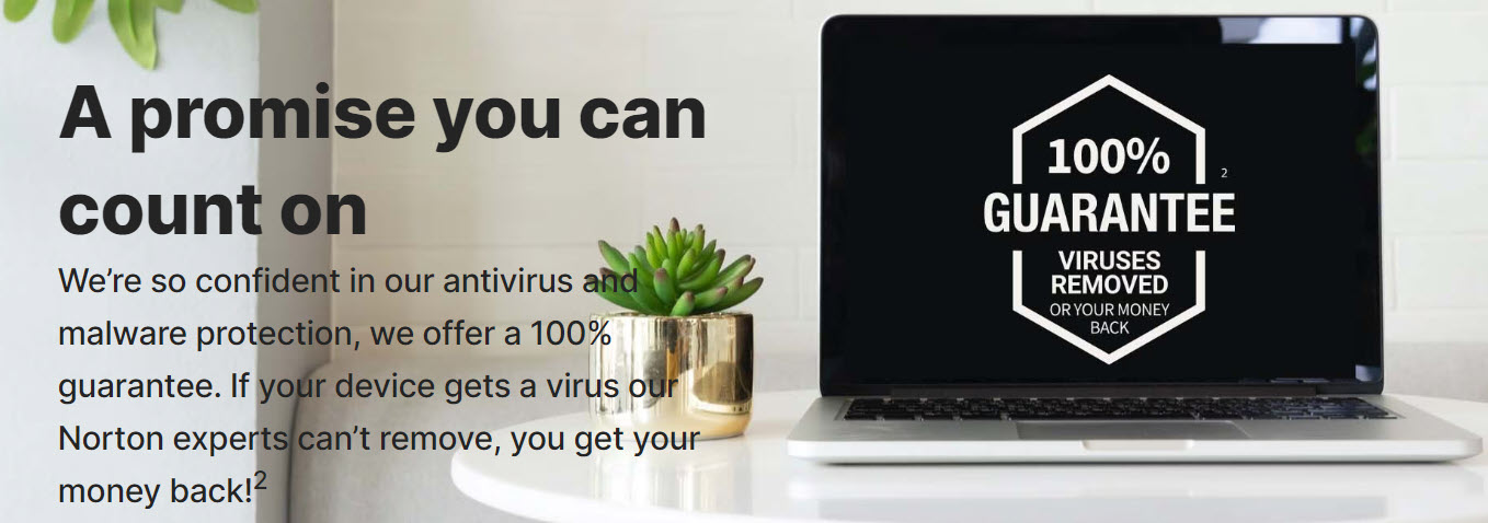 Virus free or money back promise