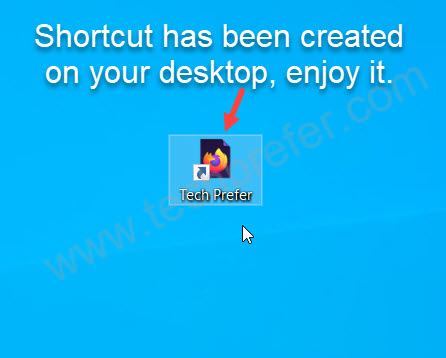 put webiste shortcut on desktop step 4