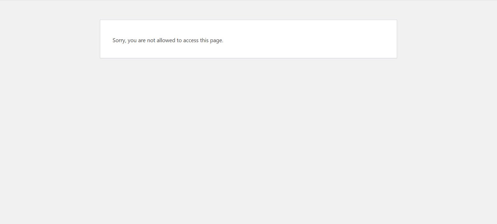 wordpress admin access denied error.