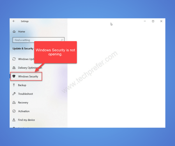 windows security is not opening up