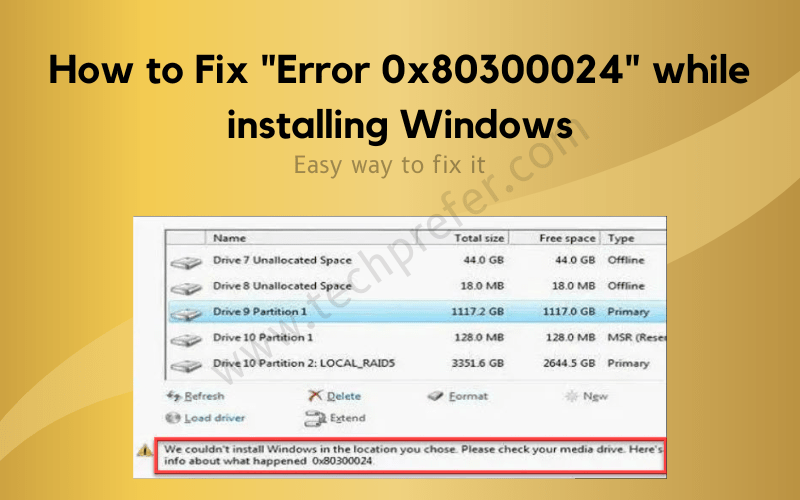 How to Fix Error 0x80300024