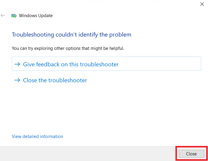 troubleshooter close