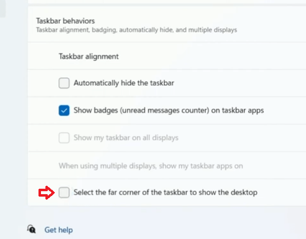 select the taskbar how desktop