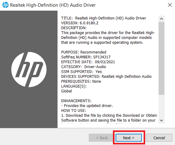 start driver install