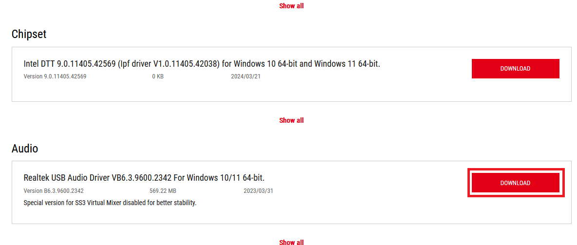 download preferred driver