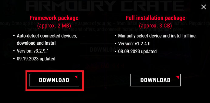 start download setup file