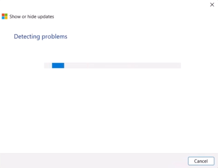 wait for troubleshooter to detect